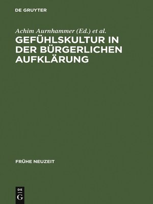 cover image of Gefühlskultur in der bürgerlichen Aufklärung